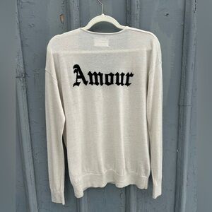 Zadig & Voltaire Celsa Amour Merino Wool V neck sweater, Size M